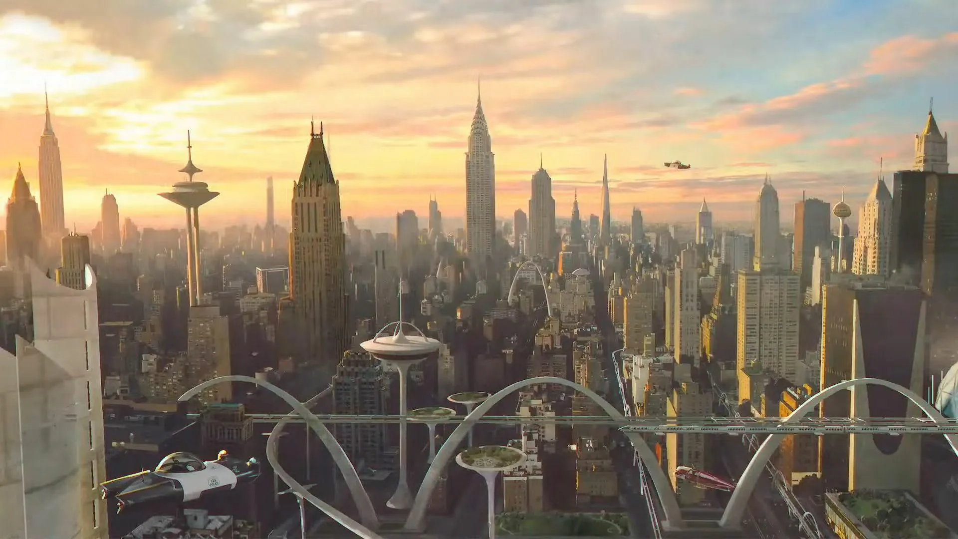 The Fantastic Four: First Step city background